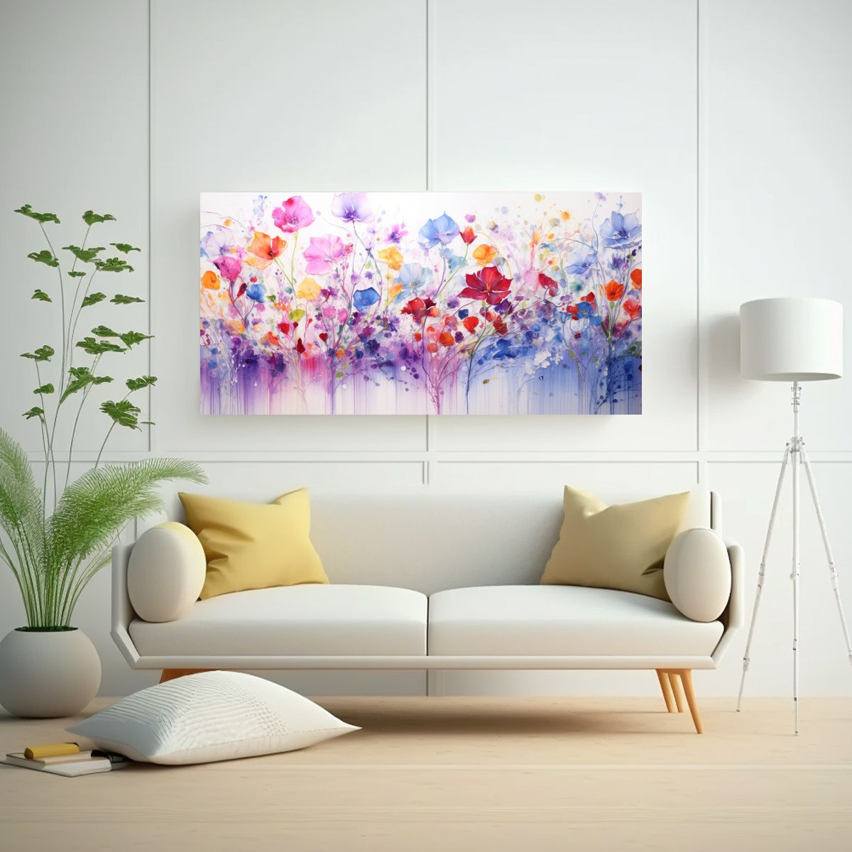 GENERICO - Pintura Acrílica Sin Costuras Salpicada En Blanco 100x50 Cm