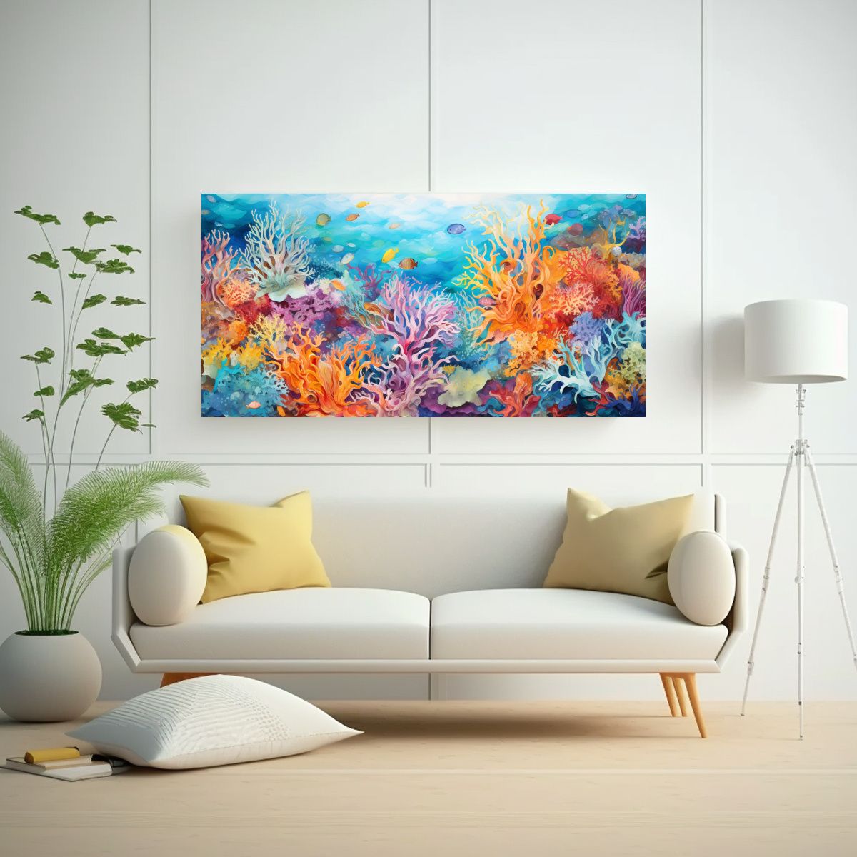 GENERICO - Pinturas Decorativas Inspiradas En El Coral 100x50 Cm.