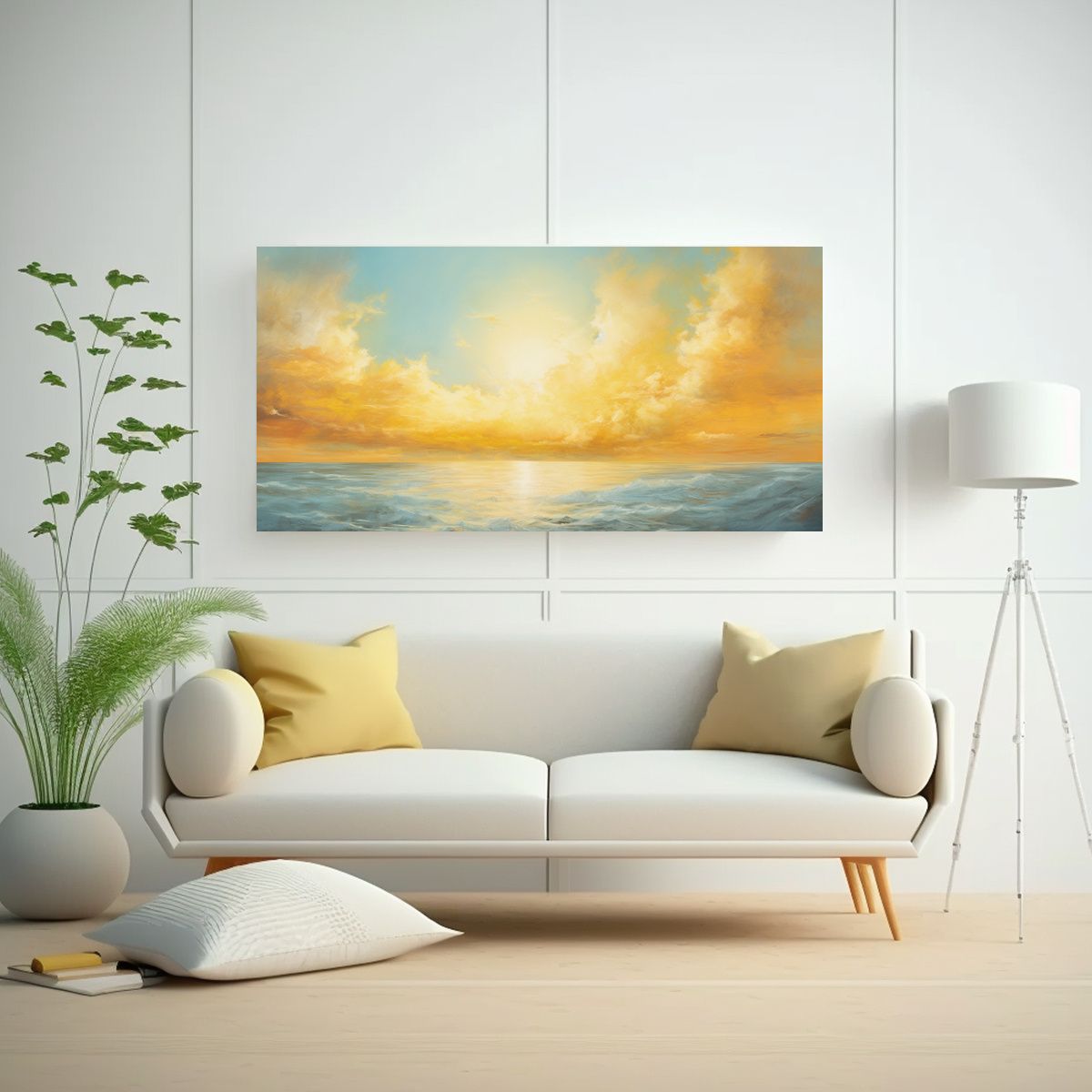 GENERICO - Composición Abstracta De Cielo Y Mar Con Colores 60x30 Cm