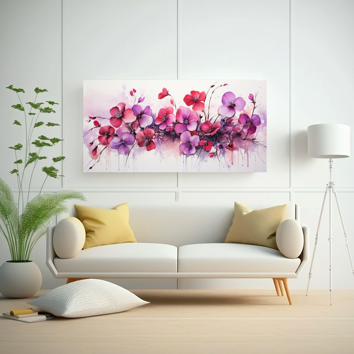 GENERICO - Cuadro Abstracto Tonos Rojo Y Negro Para 60x30 Cm