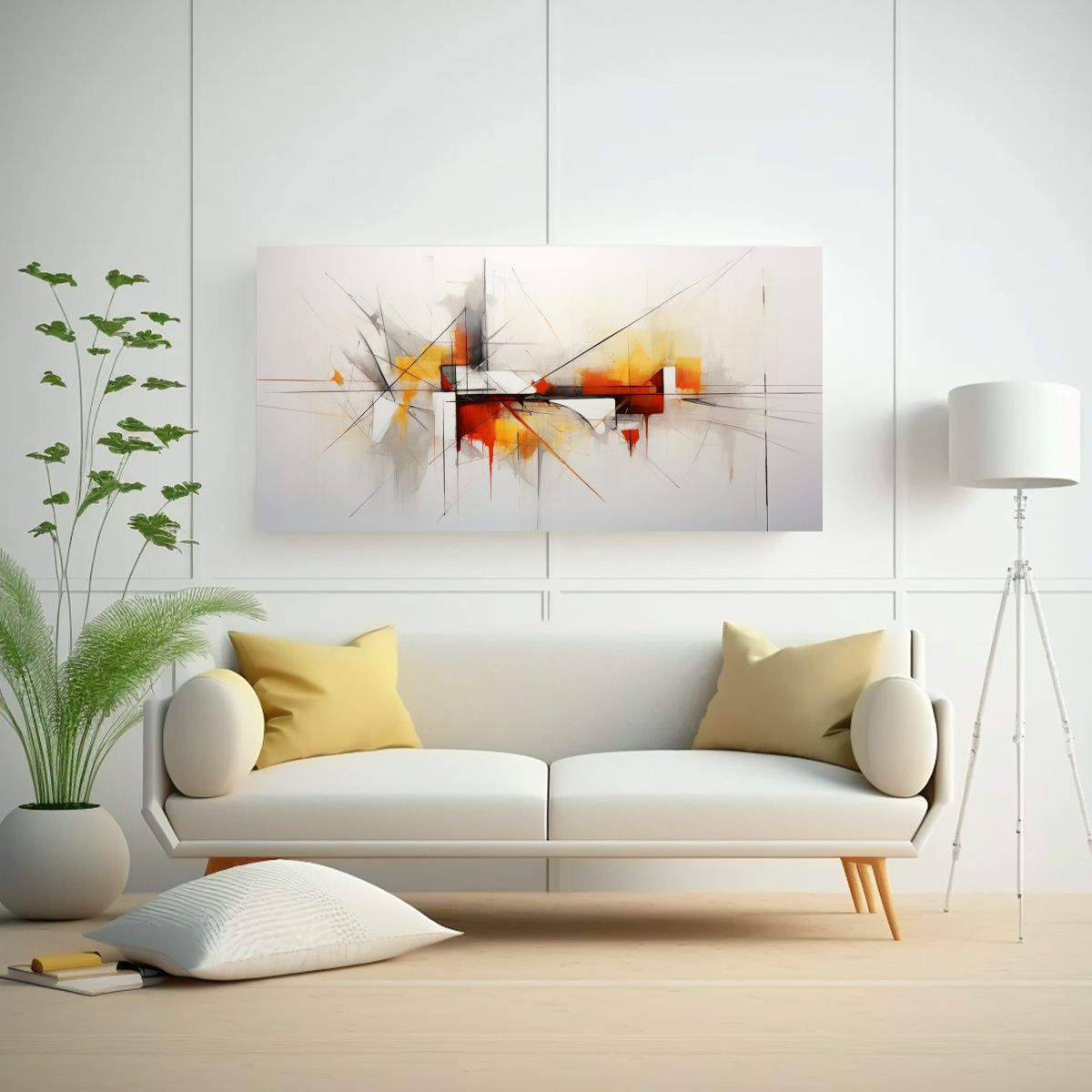 GENERICO - Pintura Abstracta Horizontal Para Decorar Escenas 60x30 Cm