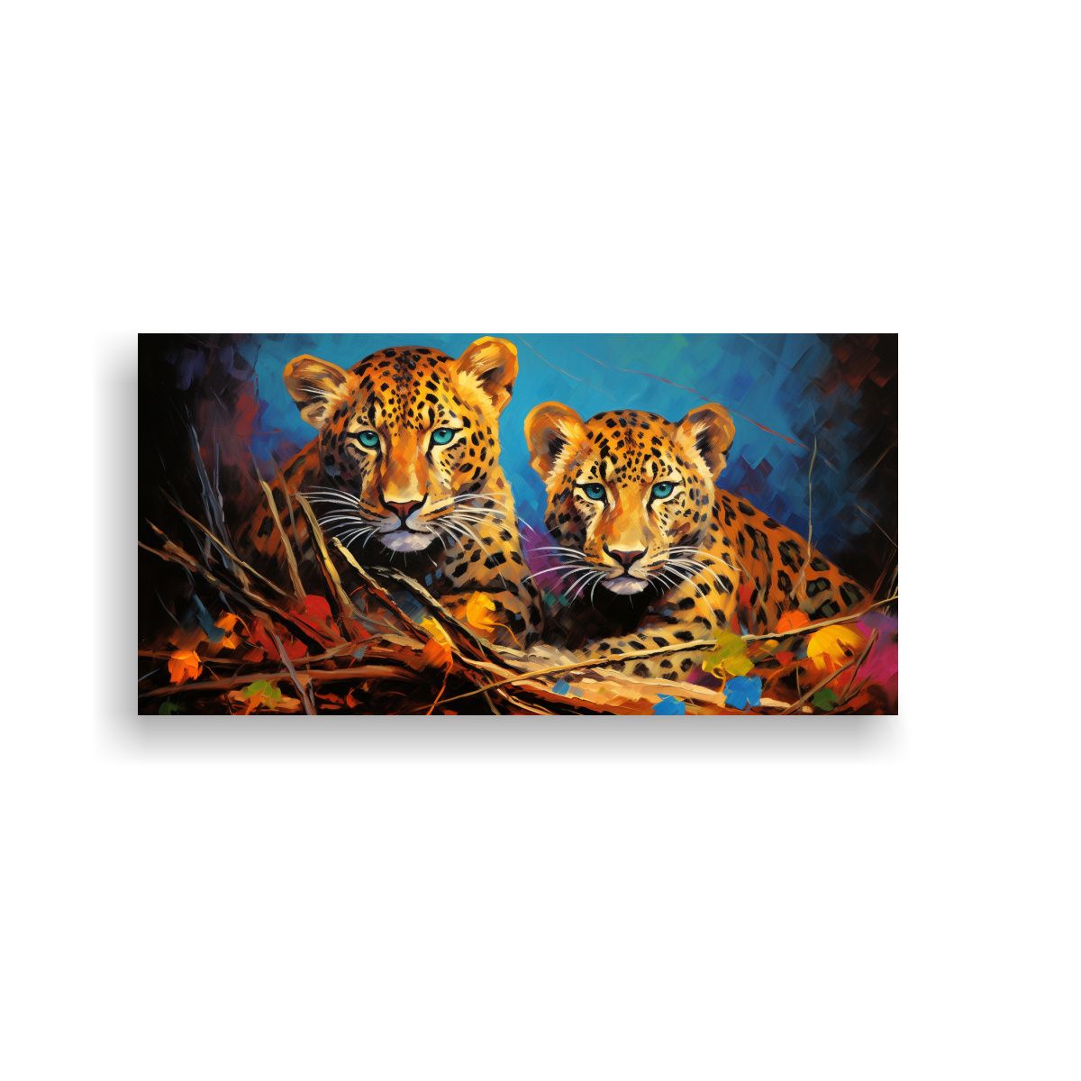 GENERICO - Pintura Al Estilo óleo Colorida Estilo Leopardo 100x50 Cm.