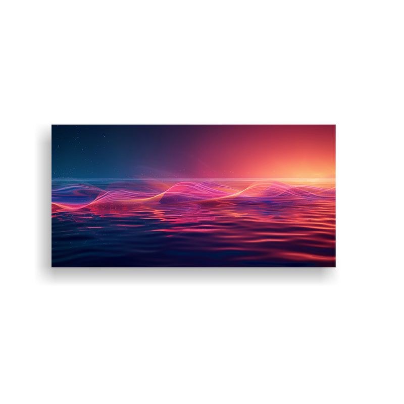GENERICO - Pintura Abstracta Onda De Luz Sobre Agua Estilo 100x50 Cm