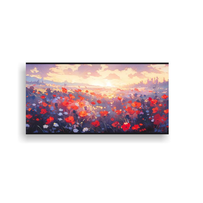 GENERICO - Tela En Bastidor Imagen Brillante Flores 60x30 Cm