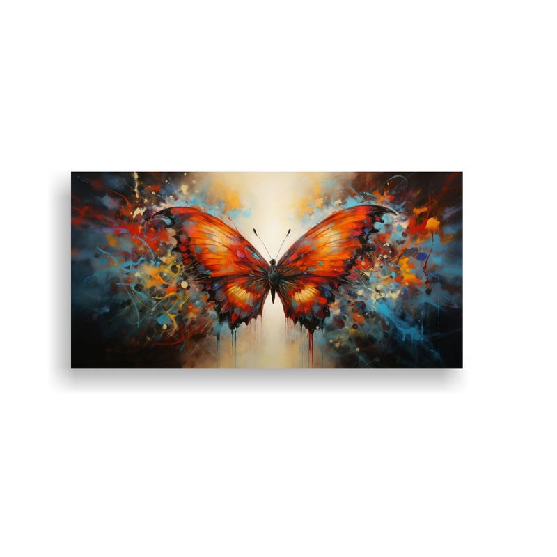 GENERICO - Cuadro Mariposa Abstracto Decoración Impresa De 80x40 Cm