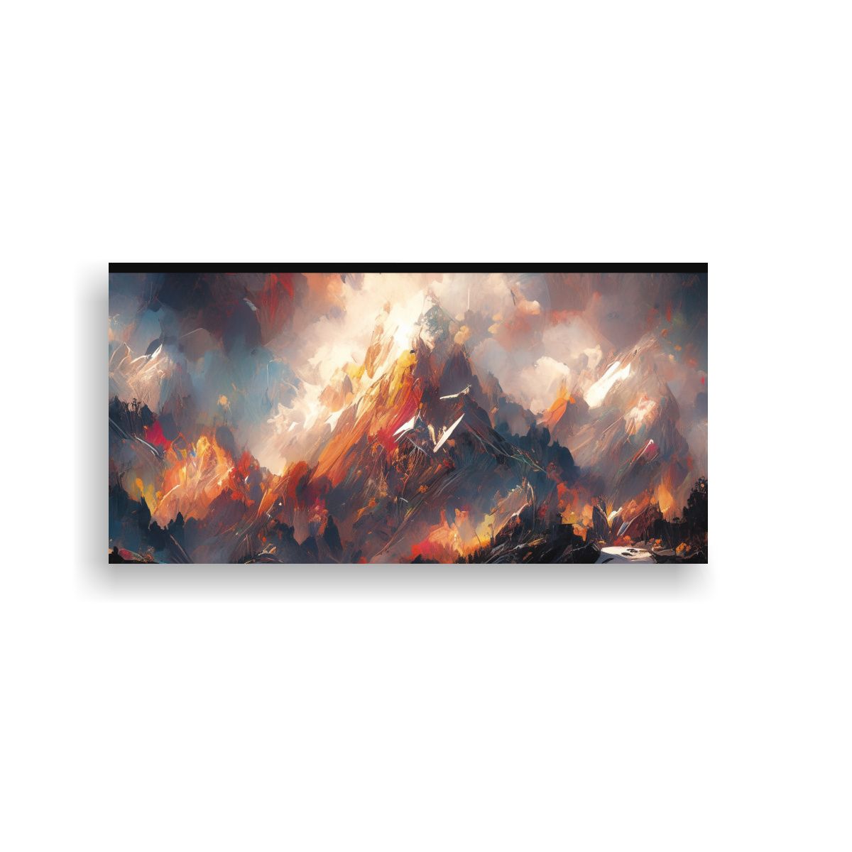 GENERICO - Pintura Decorativa Elegante De Montañas Nevadas 60x30 Cm