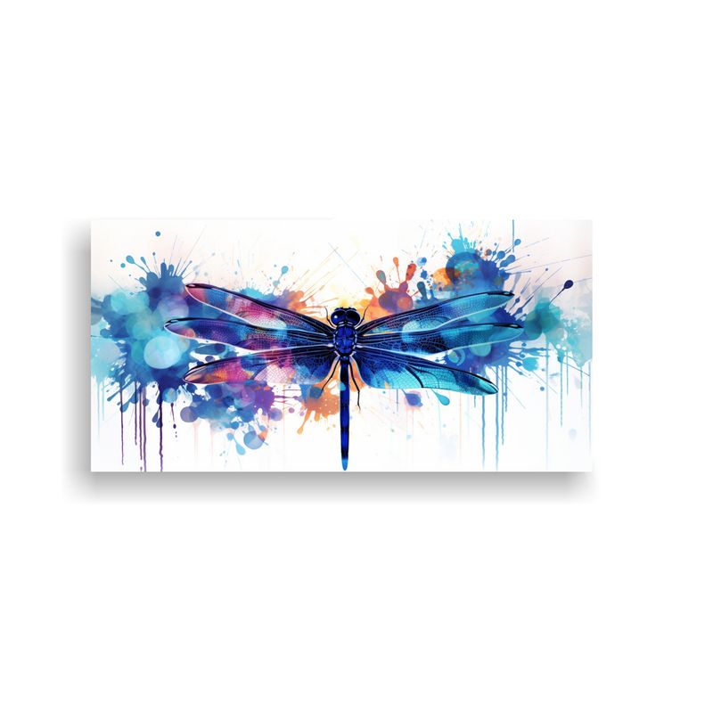 GENERICO - Lienzo Movimiento Mural A Libélula En Índigo Y 100x50 Cm