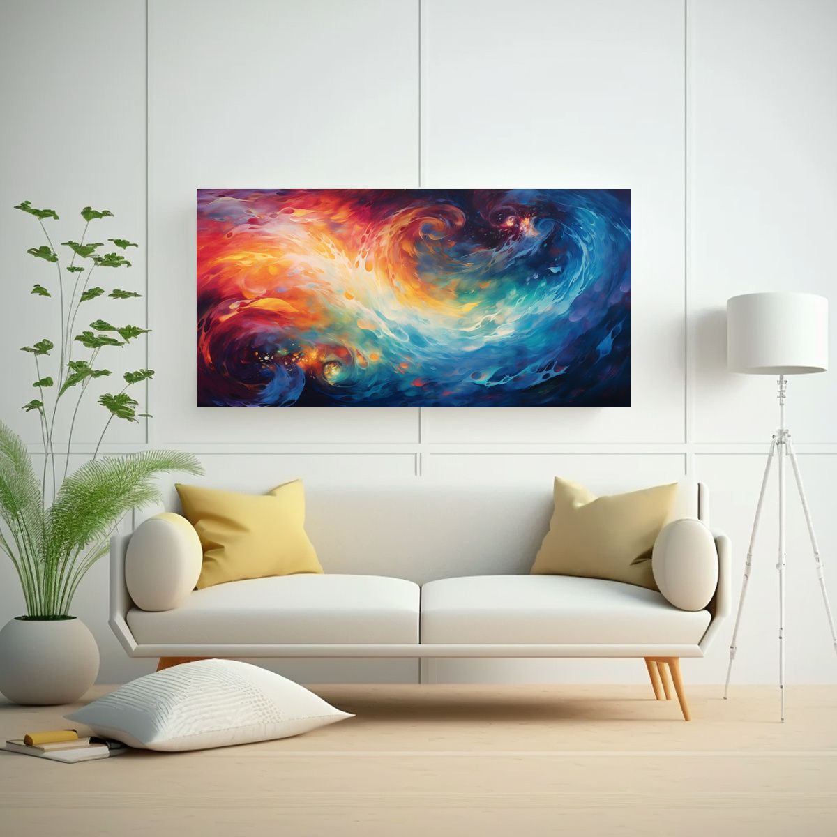 GENERICO - Pinturas Decorativas Con Formas De Remolino Rojo 80x40 Cm