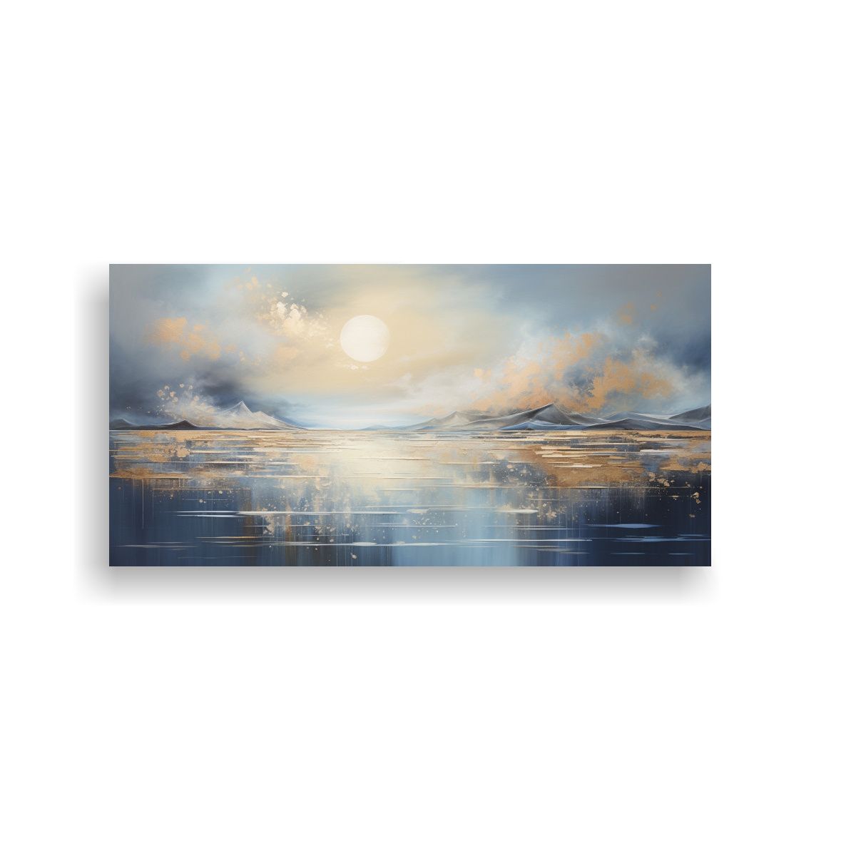 GENERICO - Cuadro Inspiración Abstracta De Un Mar Iluminado 100x50 Cm