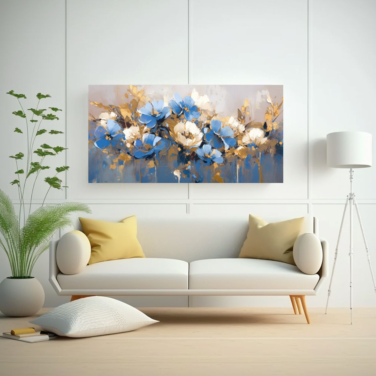 GENERICO - Lienzo De Tela Abstracción En Colores Dorado Y 60x30 Cm