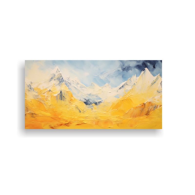 GENERICO - Pintura Abstracta De Montañas Nevadas Con 80x40 Cm