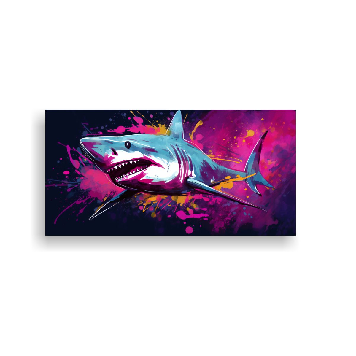 GENERICO - Lienzo De Tela Decoración Calidez Shark In 60x30 Cm