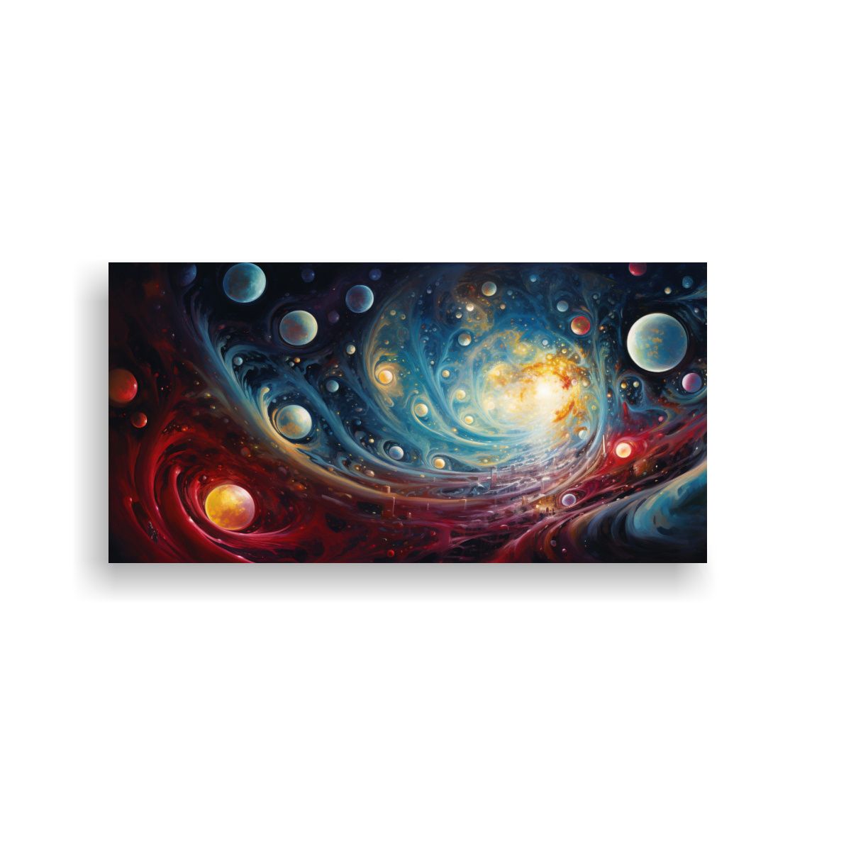 GENERICO - Lienzo De Tela Vertical Multicolor Abstracción 60x30 Cm