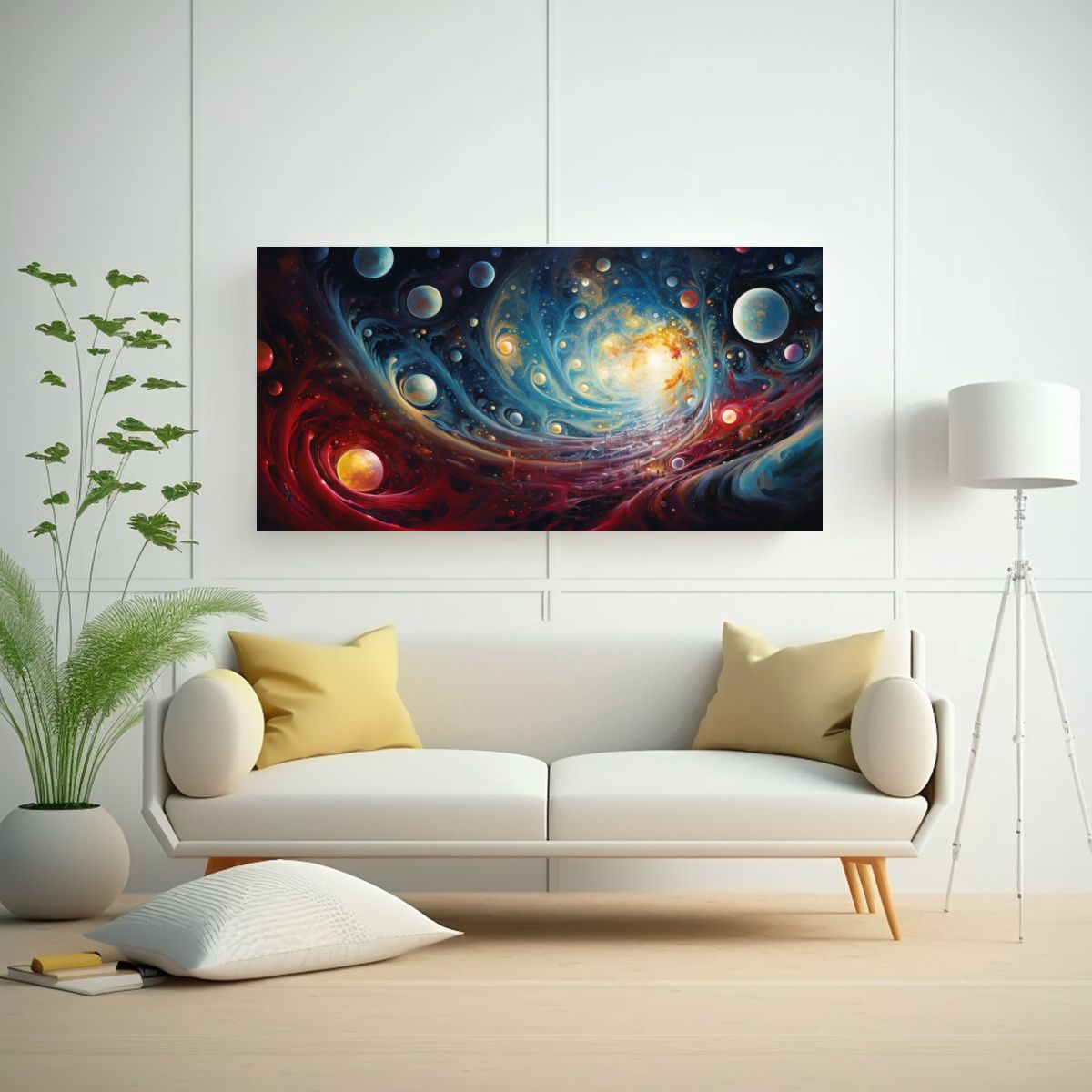 GENERICO - Lienzo De Tela Vertical Multicolor Abstracción 60x30 Cm