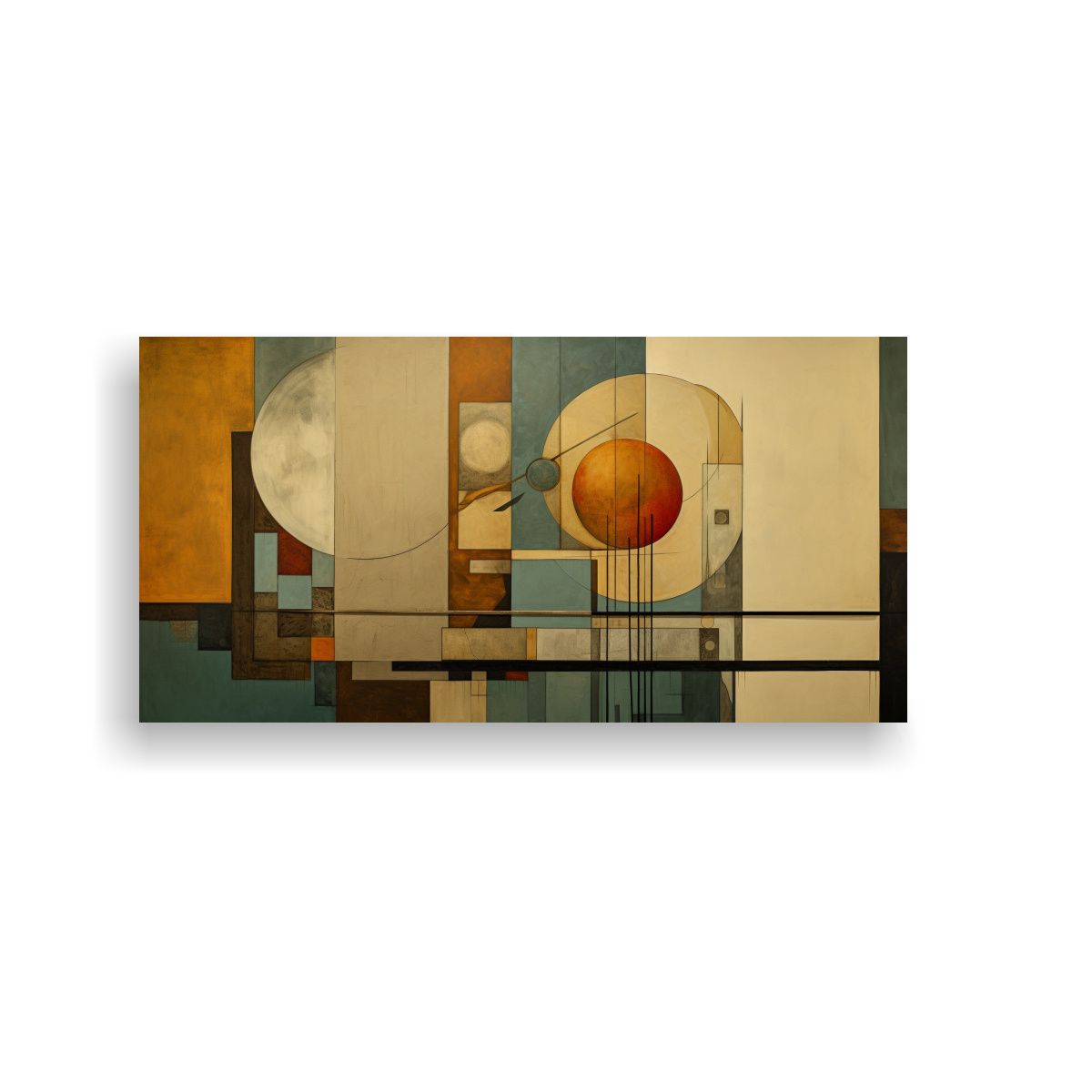 GENERICO - Cuadro Moderno Contraste Abstracto Renacentista 60x30 Cm