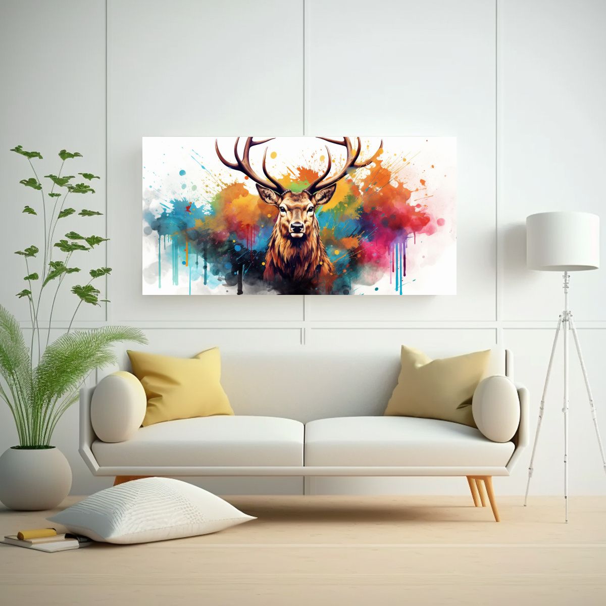 GENERICO - Pintura De Estilo Acuarela Colorida De Brillantes 100x50 Cm