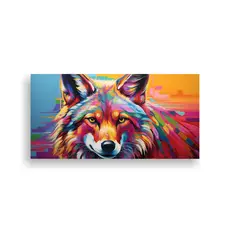 GENERICO - Pintura Al Estilo óleo De Estilo Coyote Colorido 60x30 Cm