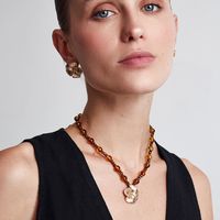 Collar Mujer Mostacillas Y Flor