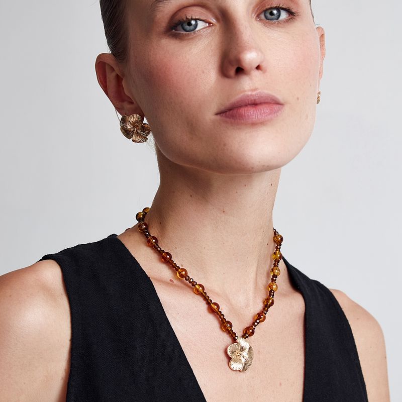 LOUNGE - Collar Mujer Mostacillas Y Flor