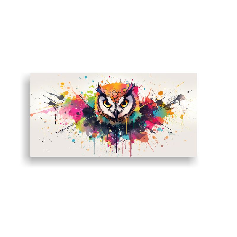 GENERICO - Cuadro Estilo Galería De Búho En Colores 100x50 Cm