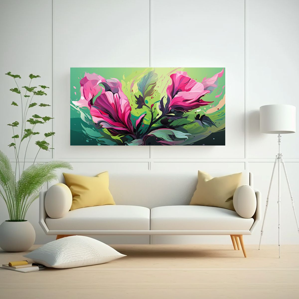 GENERICO - Pintura Decorativa Estilo Neonoir Simétrica 60x30 Cm