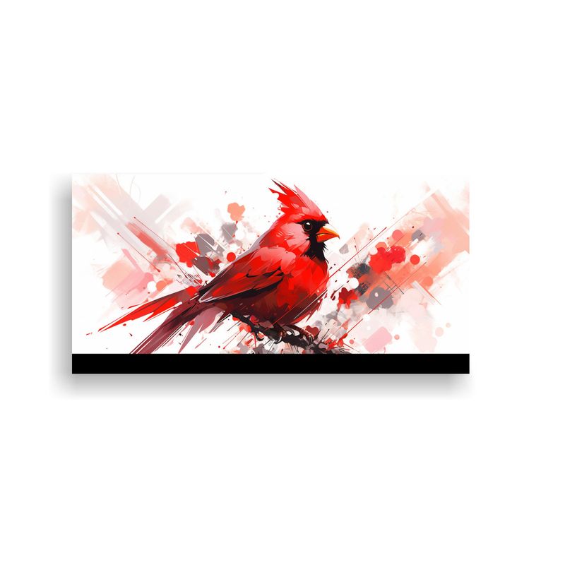GENERICO - Cuadro Lienzo Figura Cardenal Blanco Y Rojo Arte 60x30 Cm