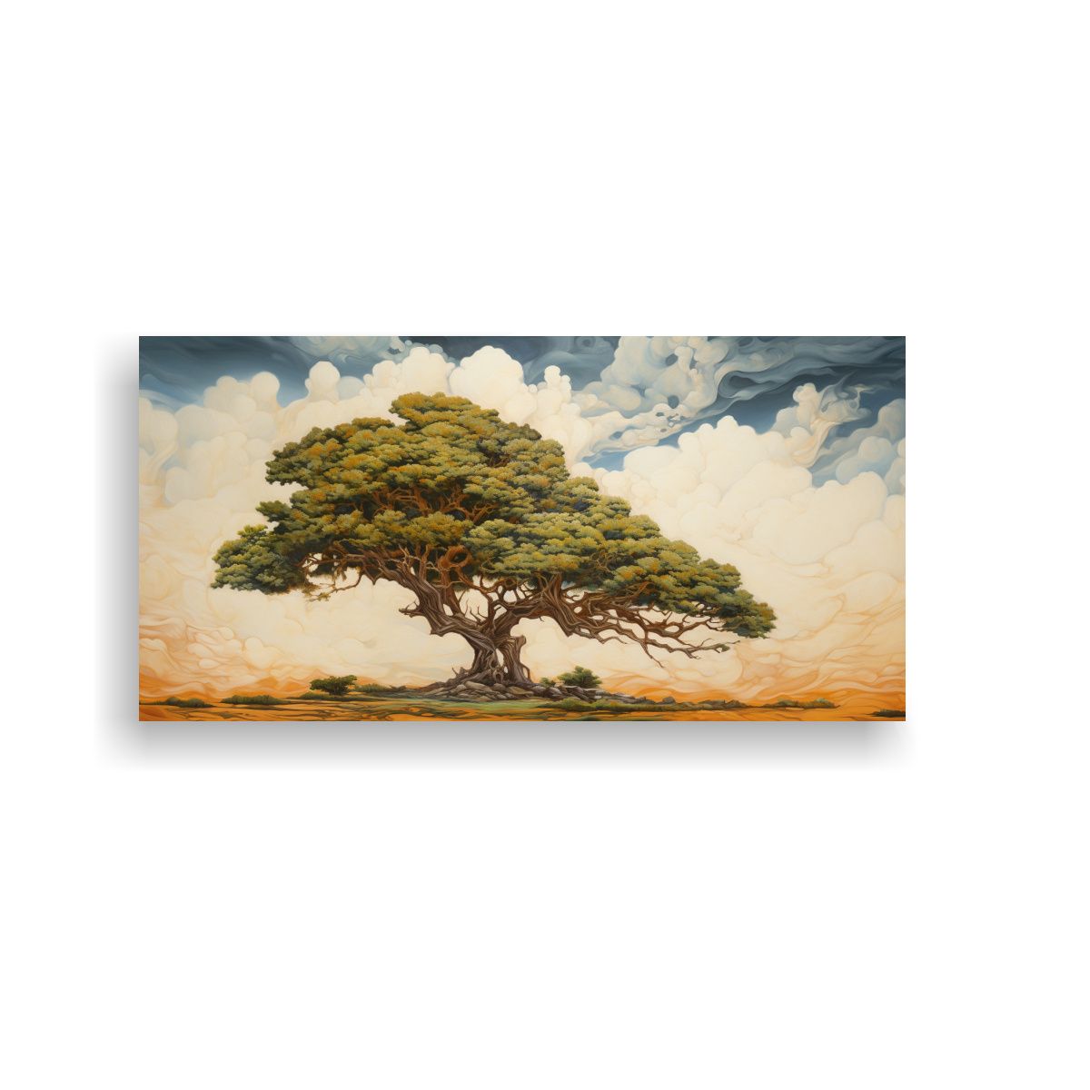 GENERICO - Cuadro Abstracto De Un árbol De Ciprés 60x30 Cm