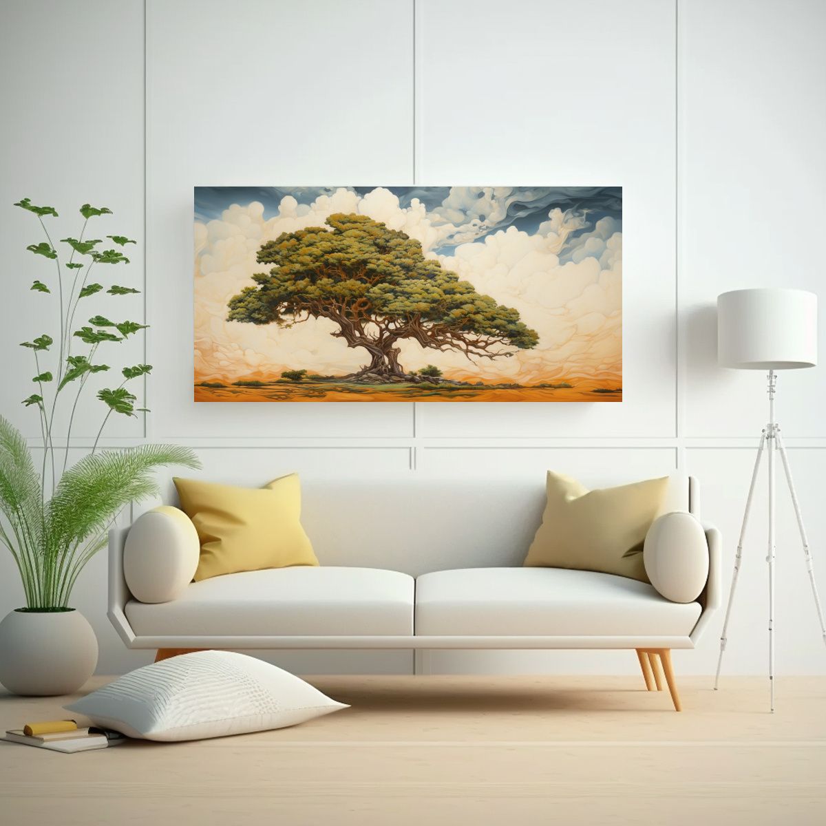 GENERICO - Cuadro Abstracto De Un árbol De Ciprés 60x30 Cm