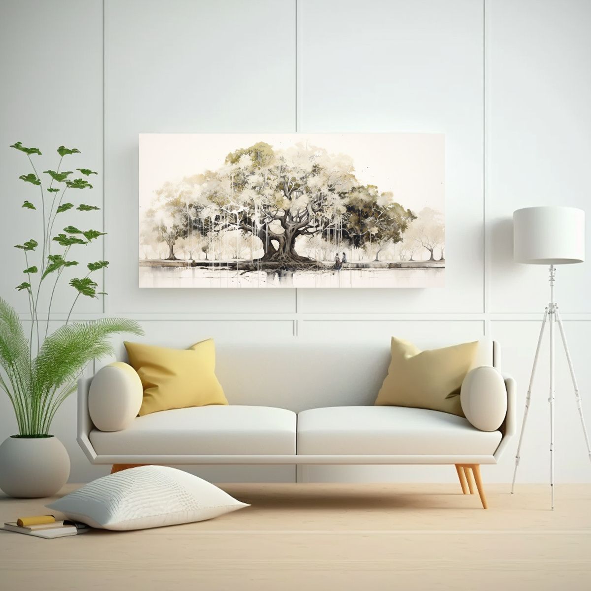 GENERICO - Tela En Bastidor Acuarela Perspectiva A Banyan 60x30 Cm