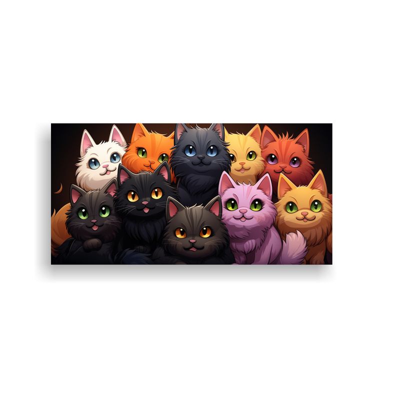 GENERICO - Sticker De Multitud De Gatos Felices Y Locos En 60x30 Cm