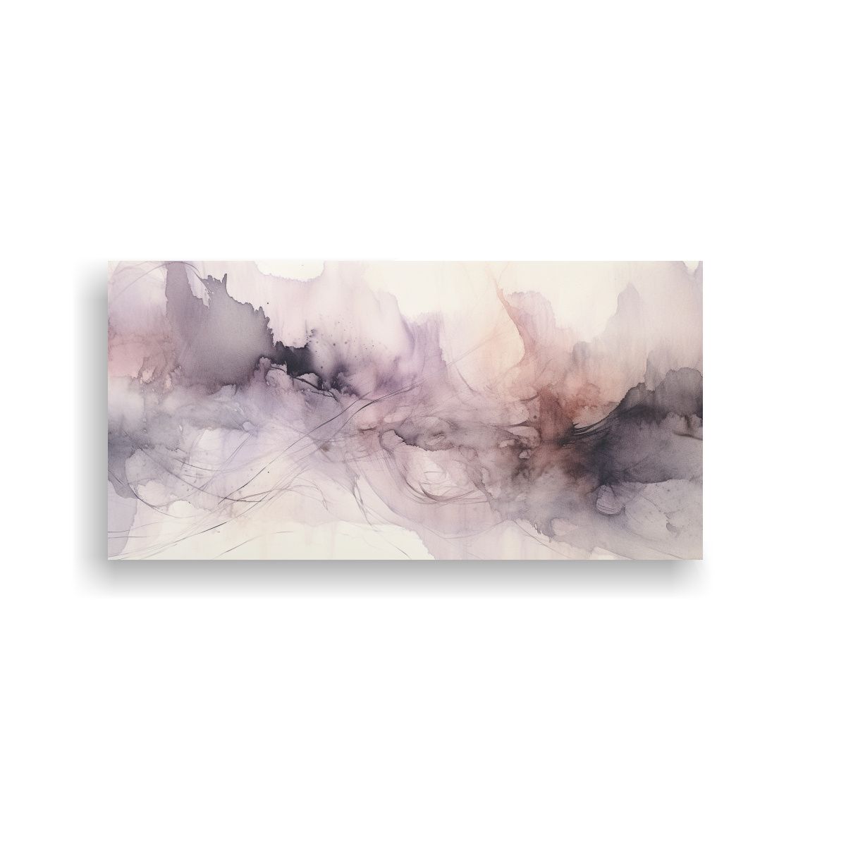 GENERICO - Lienzo Acuarela Gris Y Malva Con Textura 80x40 Cm