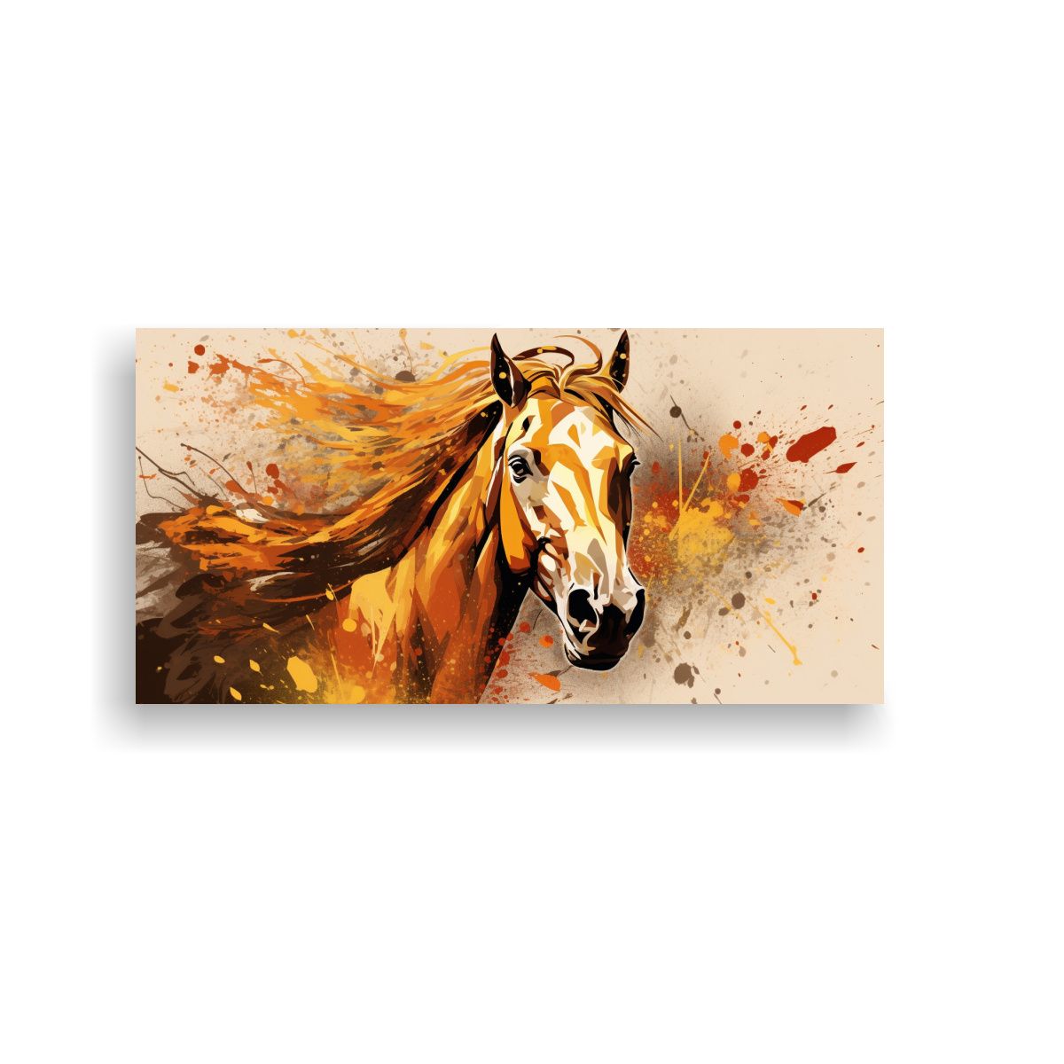GENERICO - Cuadro Inspirador Caballo Quarter En Tonos 60x30 Cm