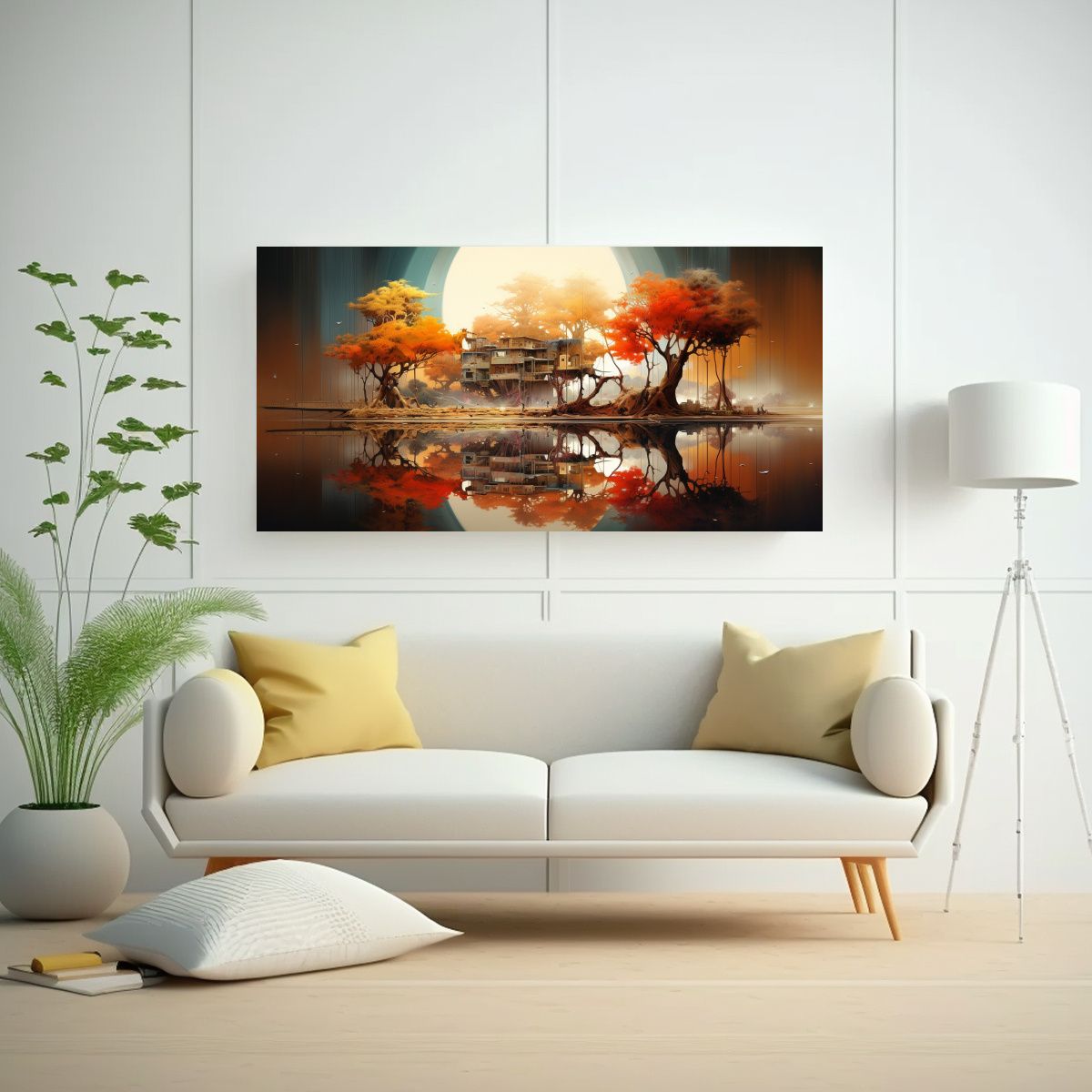 GENERICO - Paisajes Abstractos Modernos Para Decorar El Hogar 80x40 Cm