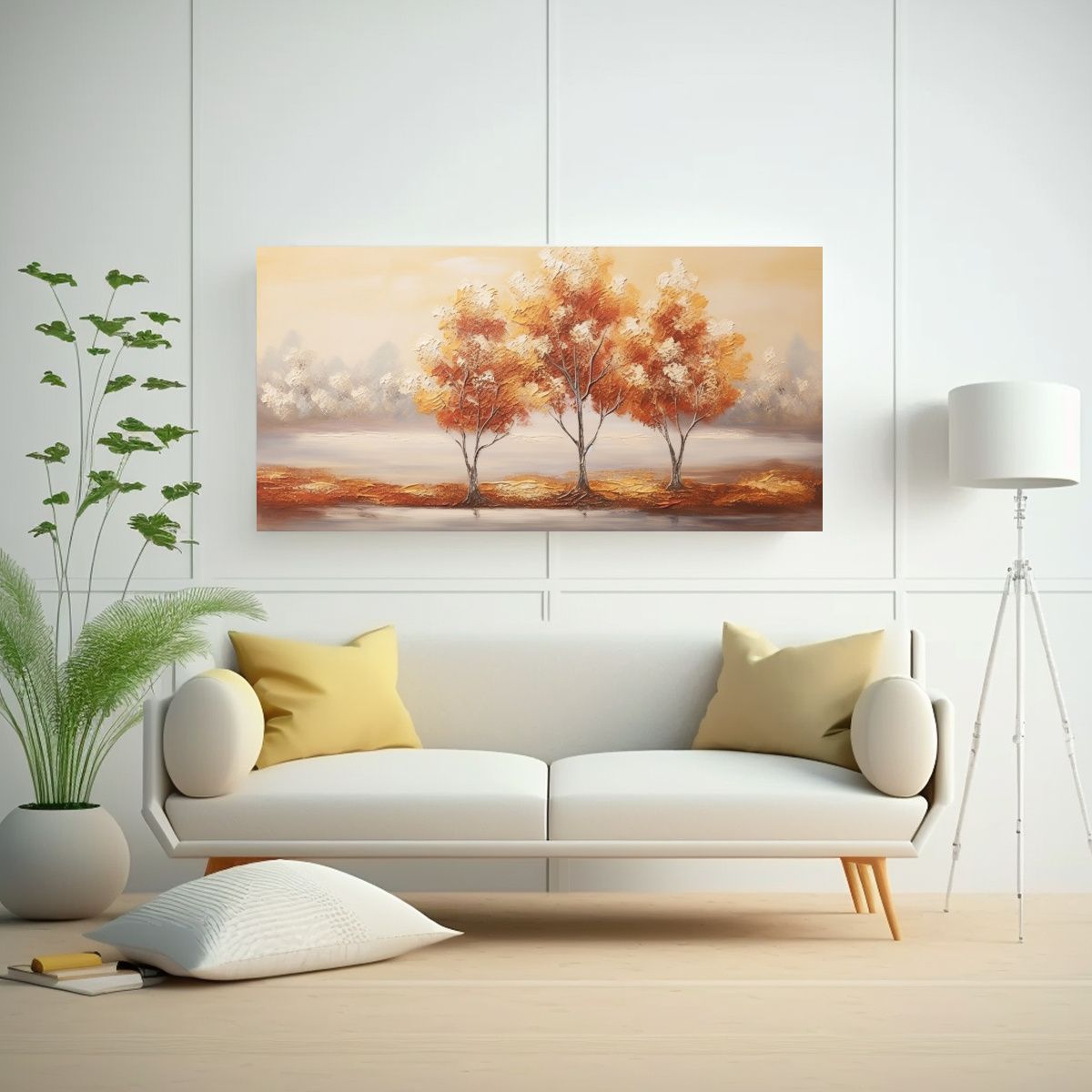 GENERICO - Pintura Decorativa Simétrica En Lienzo Con 80x40 Cm
