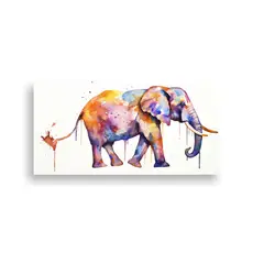 GENERICO - Elefante En Acuarela Y Colores Dorados Pop Art 80x40 Cm