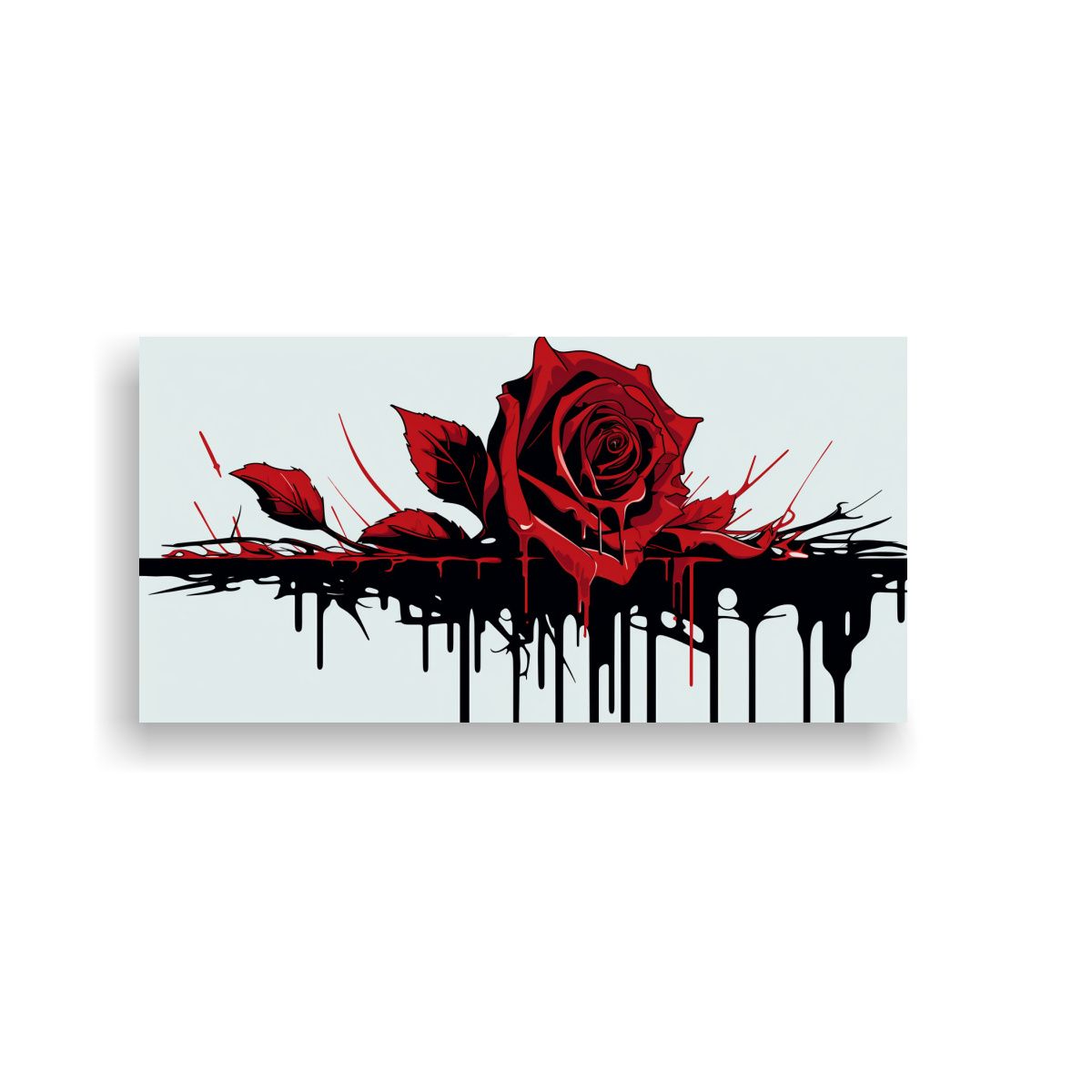 GENERICO - Pintura Lienzo Detalle Rosa Sangrante Y Muerte 100x50 Cm