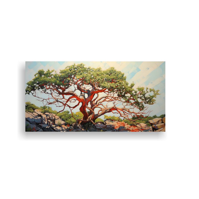 GENERICO - Pintura Abstracta De árbol De Madroño 100x50 Cm