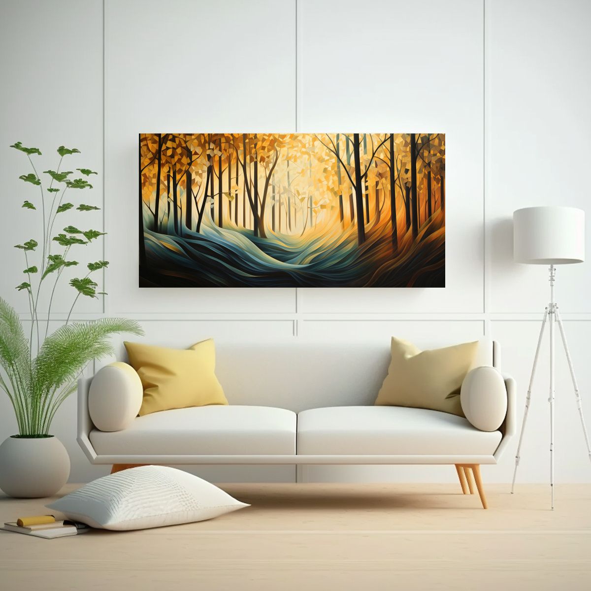 GENERICO - Cuadro Cuadro Patrones Abstractos Inspirados En 60x30 Cm