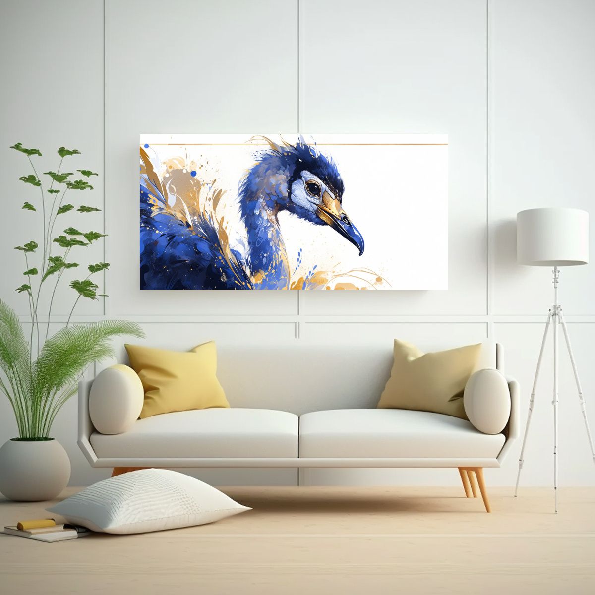 GENERICO - Pintura En Bastidor Forma Económico Avestruz En 60x30 Cm