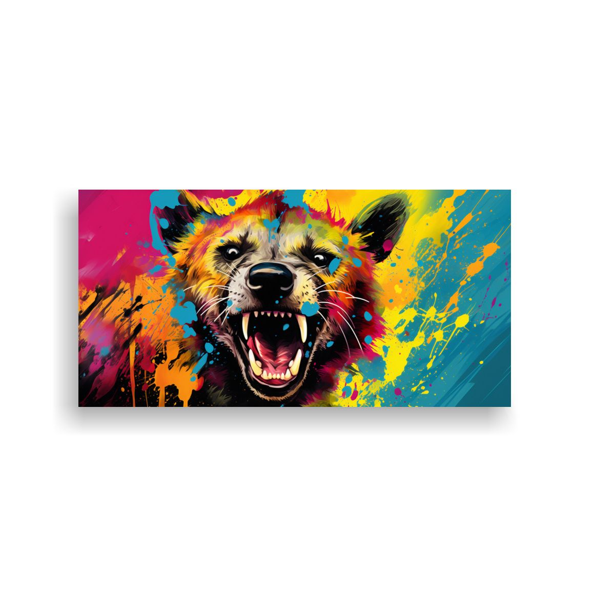 GENERICO - Cuadro De Hiena En Arcoíris Y Colores Vibrantes 100x50 Cm