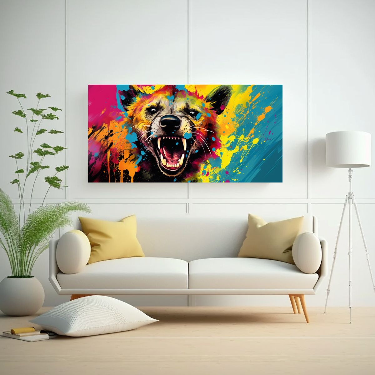 GENERICO - Cuadro De Hiena En Arcoíris Y Colores Vibrantes 100x50 Cm