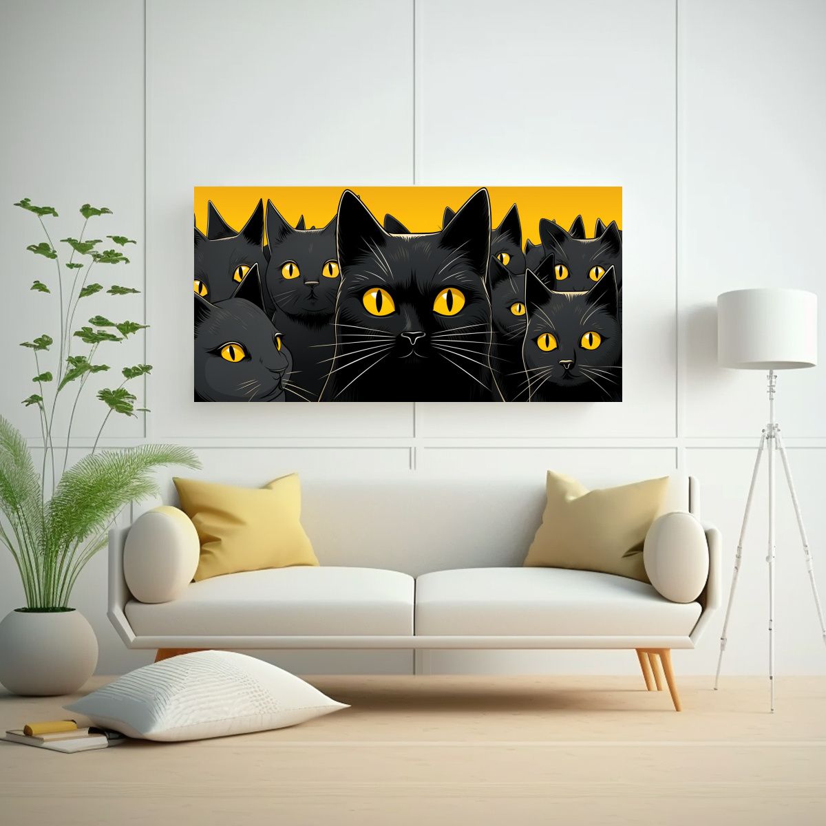 GENERICO - Pinturas Decorativas De Impacto Visual Con Gatos 80x40 Cm