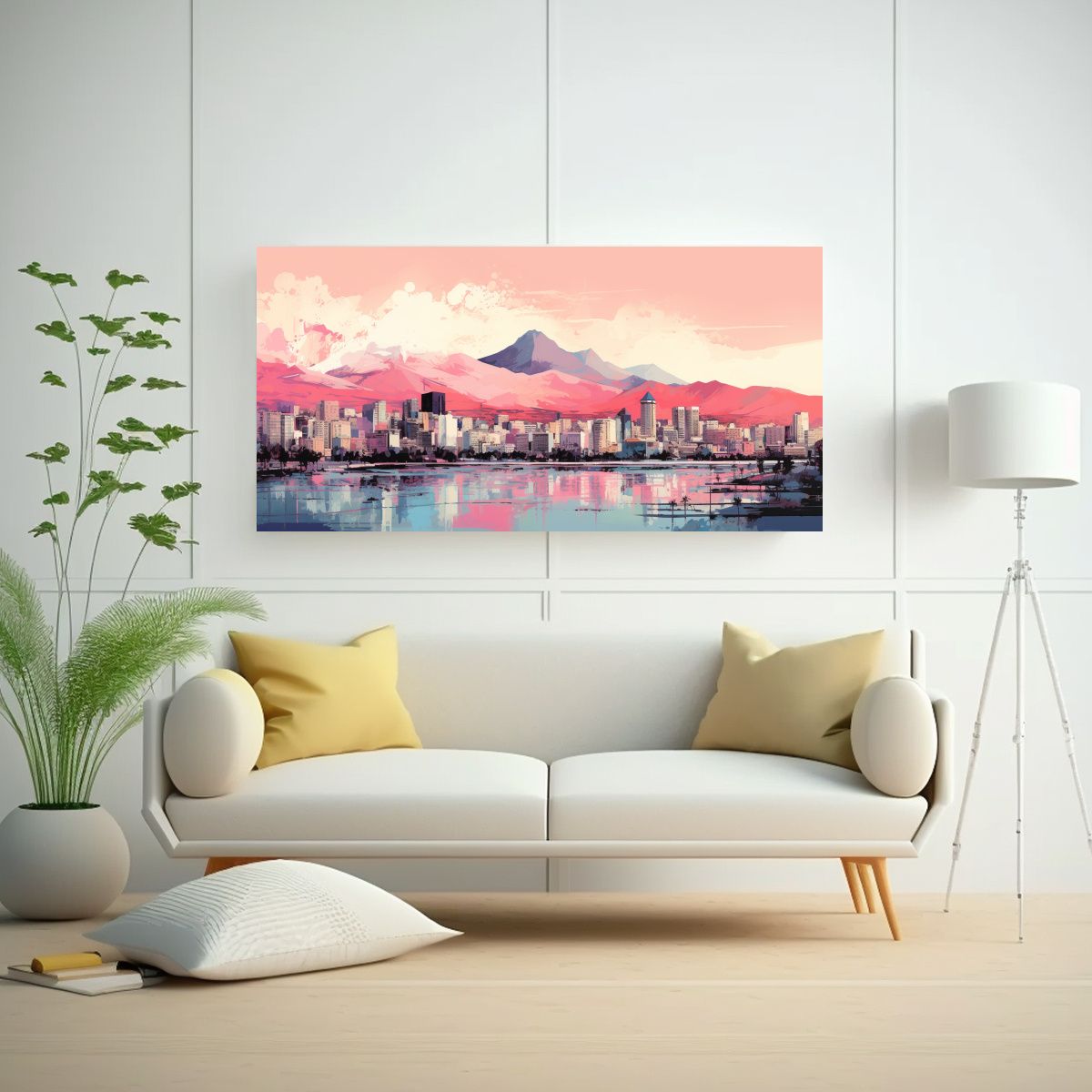GENERICO - Pintura Cuadro Patrón Intenso Santiago En Chile 80x40 Cm
