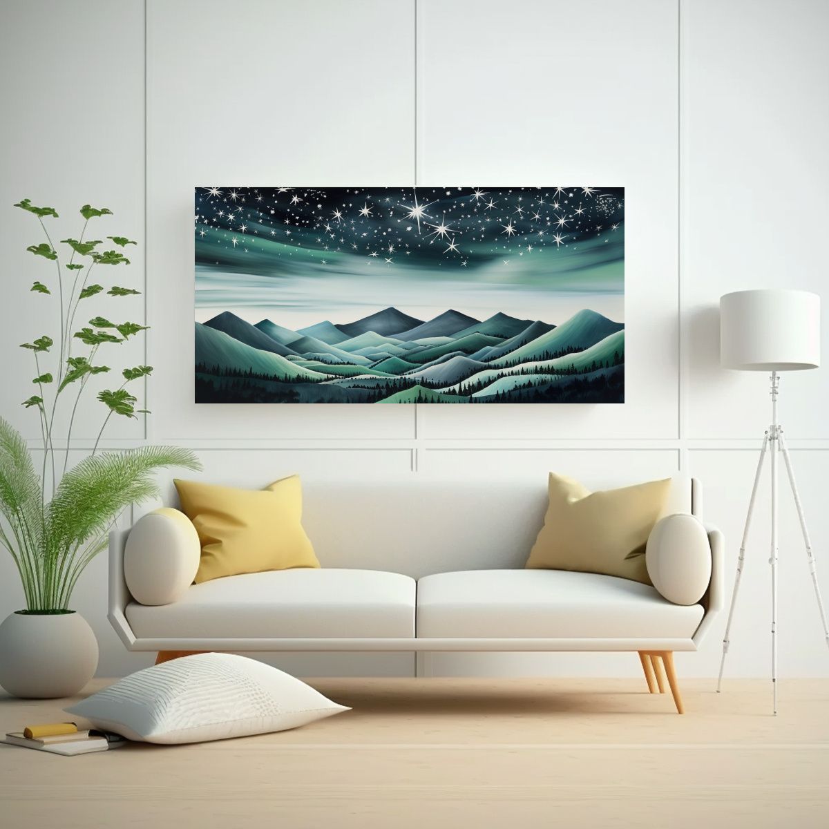 GENERICO - Paisaje De Montaña Vintage Con Estilo Elegante 60x30 Cm