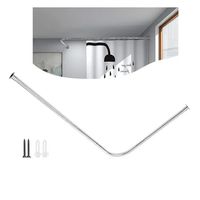 Barra Extensible Cortina Ducha Acero Inoxidable 100-160cm Plateado