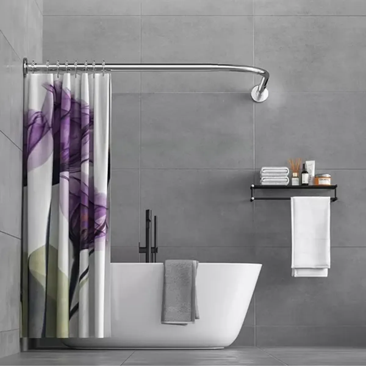 GENERICO - Barra Extensible Cortina Ducha Acero Inoxidable 100-160cm Plateado