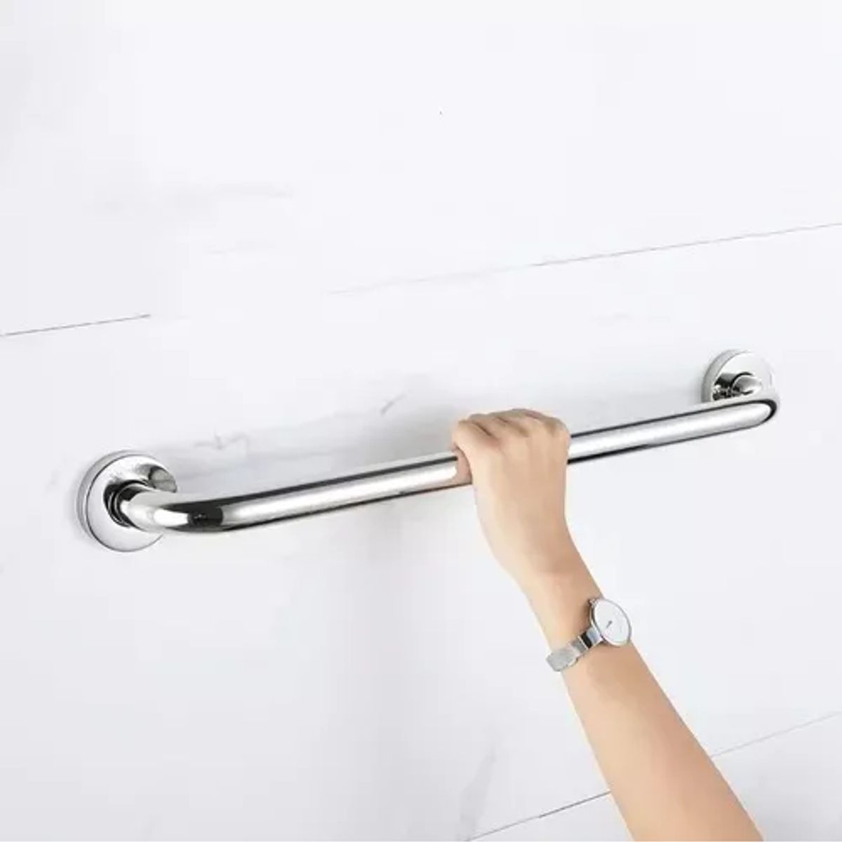 GENERICO - Manilla Barra Seguridad Baños 60 Cm Ducha Pasillos Baño Plateado