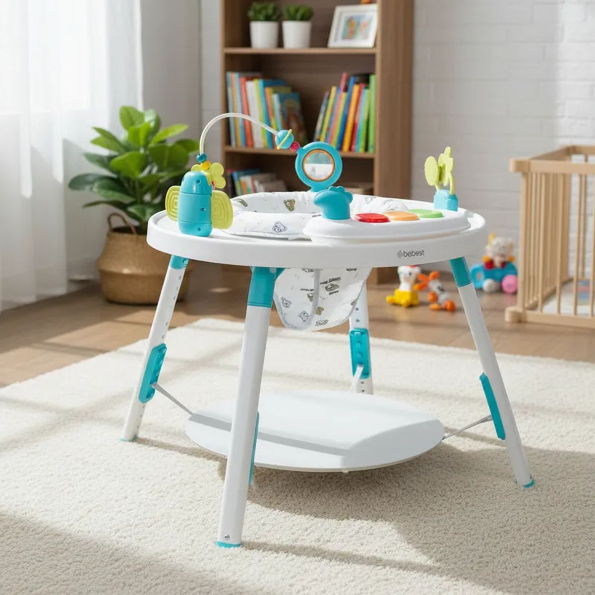 BEBESIT - Centro de Actividad 2 en 1 Smart & Bounce Azul Bebesit