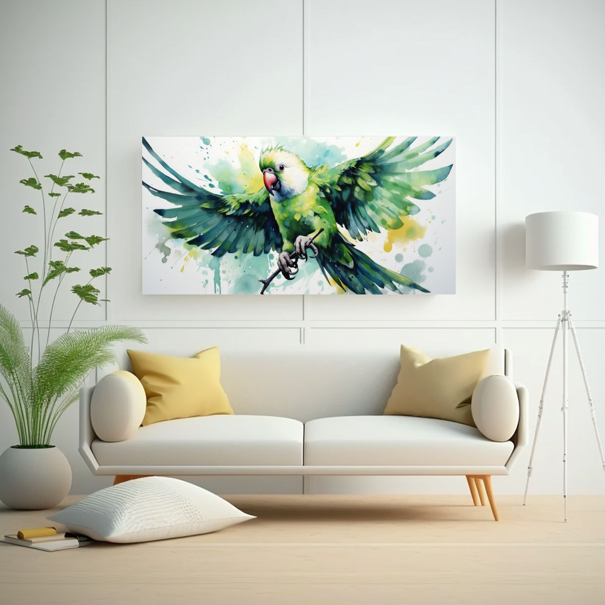 GENERICO - Cuadro En Bastidor Minimalista De Cacatúa En 60x30 Cm