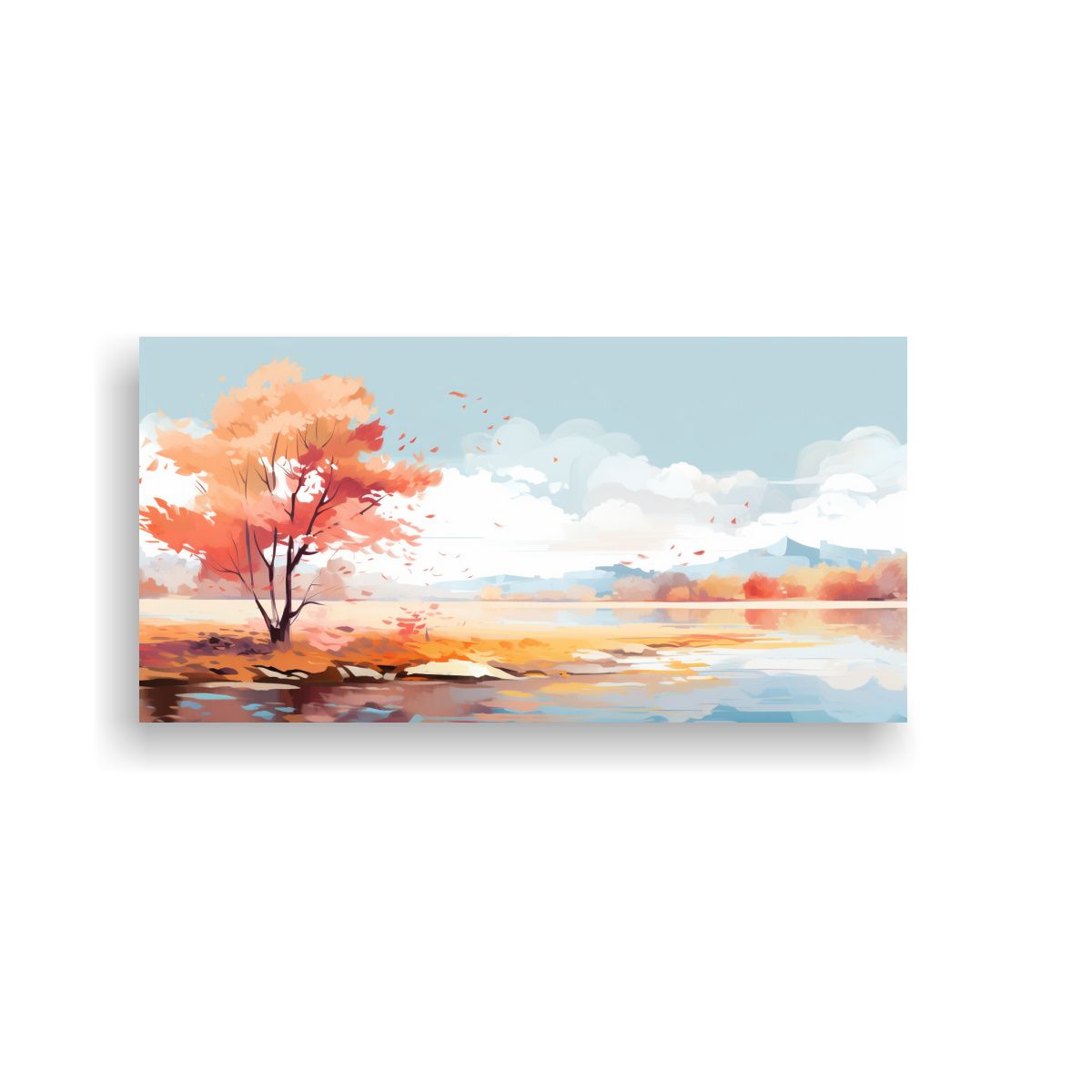 GENERICO - Paisaje Otoñal Con Colores Pasteles En Arte Pop 60x30 Cm
